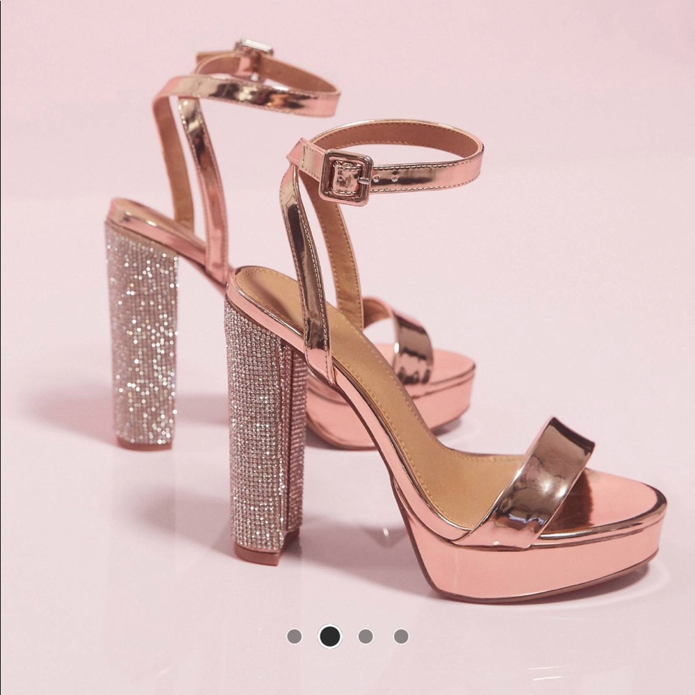 Asos rose gold platform heels